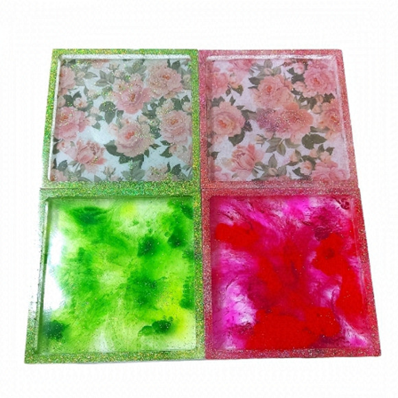 Handcrafted Resin Coaster Set Of 4 - Picture 1 of 5